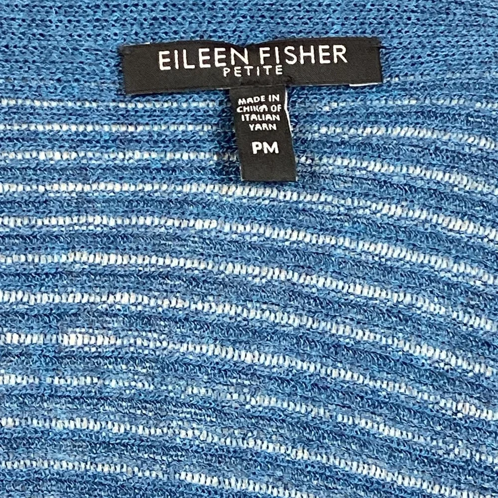 Eileen Fisher Wool Open Cardigan Blue - Picture 8 of 10
